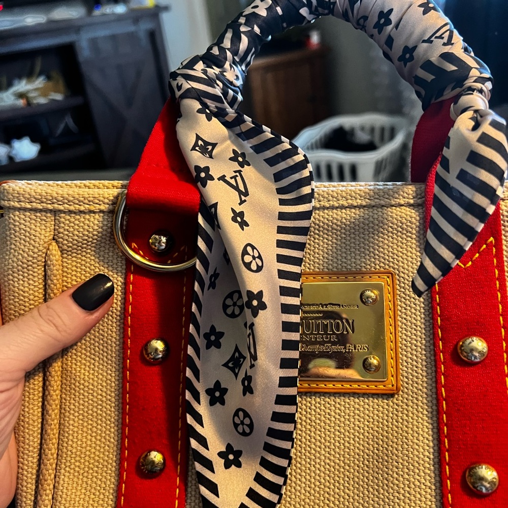 Louis Vuitton Antigua Cabas tote bag. Beige and Red PM
